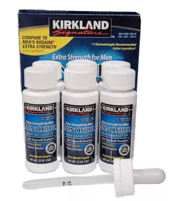 Minoxidil Kirkland 3-Month Supply + FREE Derma Roller for Hair Growth