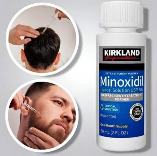 Minoxidil Kirkland 1-Month Supply + FREE Derma Roller for Hair Growth